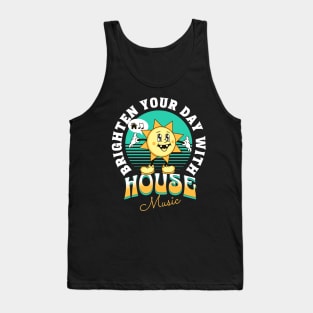 HOUSE MUSIC  - Brighten Your Day (white/teal/orange) Tank Top